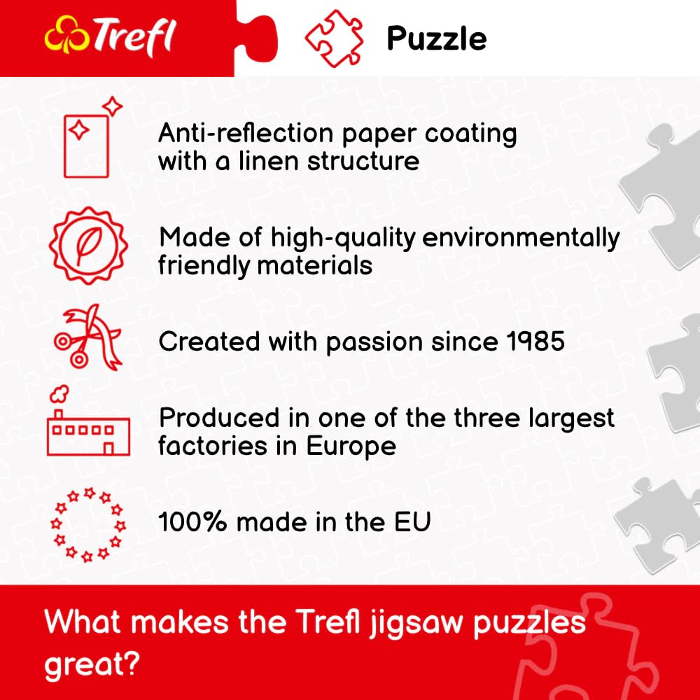 Trefl Panorama Manhattan 1000 Piece Jigsaw Puzzle Red 27"x19" Print, DIY Puzzle, Creative Fun, Classic Puzzle for Adults and Children from 12 Years Old