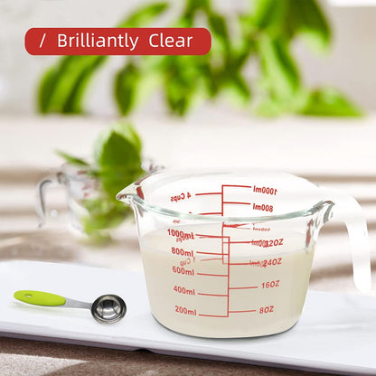 Glass Measuring Cups and Spoons Set - 34 OZ