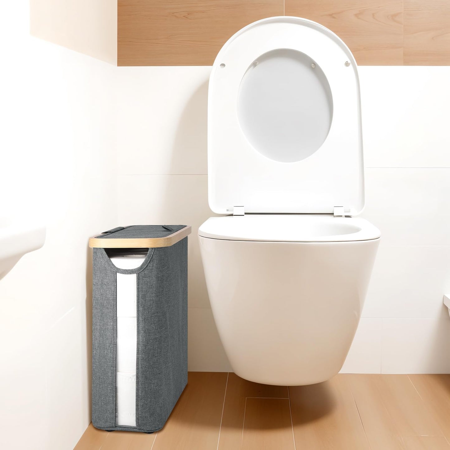 30L Toilet Paper Storage Basket with Lid
