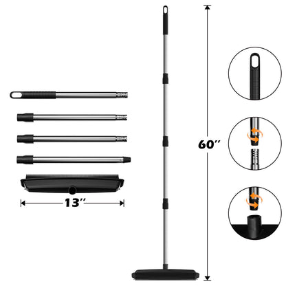 Pet Hair Removal Rubber Broom with Long Handle