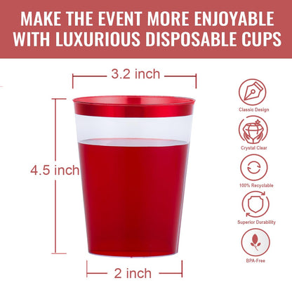 Red Plastic Cups 200 Pack for Parties