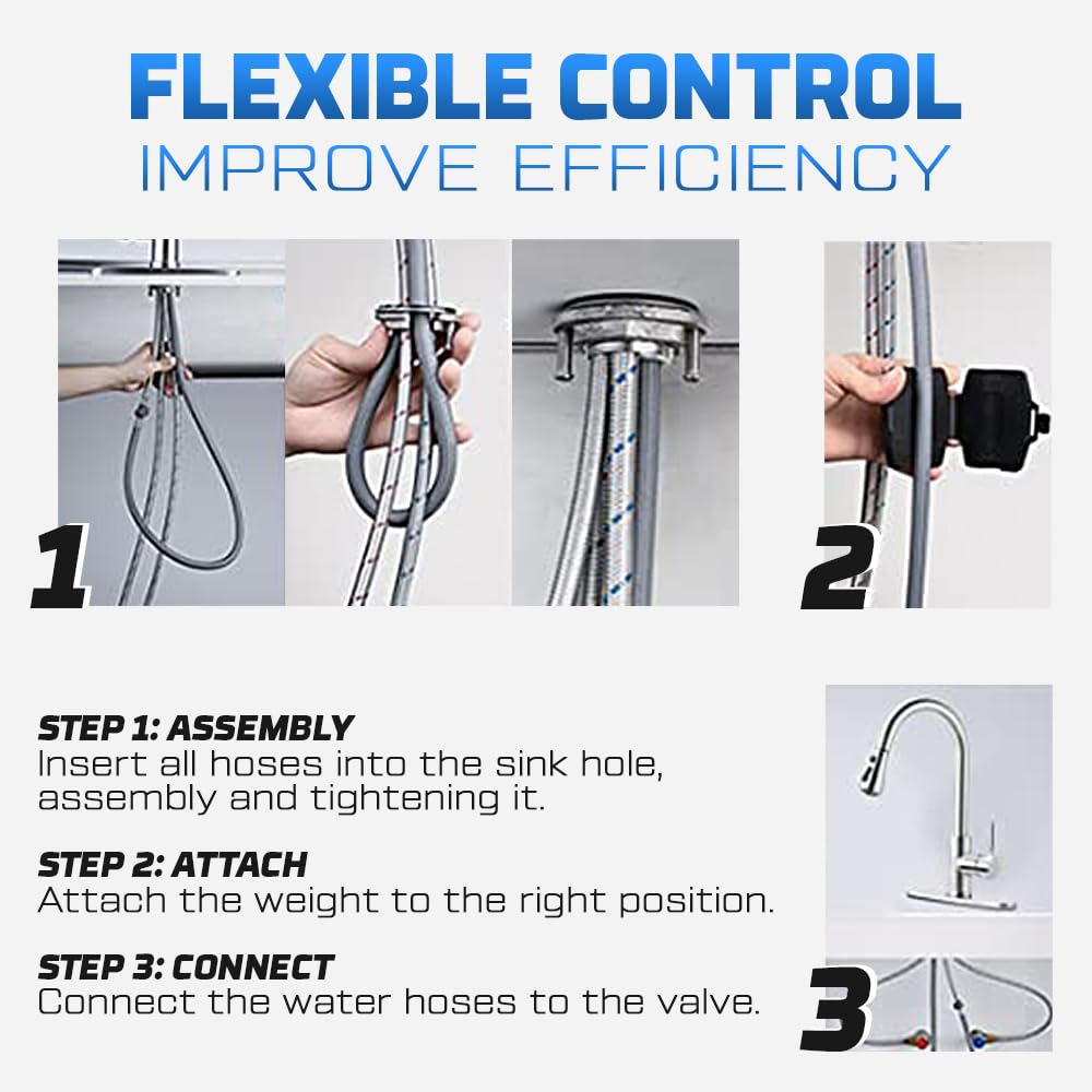 Brushed Nickel Pull Down Kitchen Faucet by INOVIX