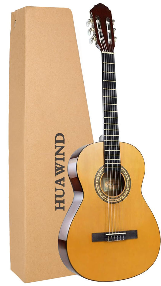 HUAWIND 39 Inch Classical Guitar Full Size Acoustic Guitar Nylon Strings Guitar for Beginners Adults