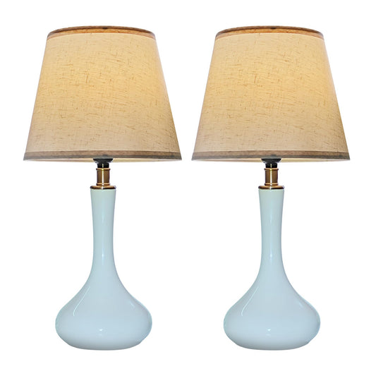 2 Pack Modern Ceramic Table Lamps with Bulbs