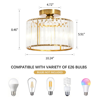 Modern Gold Semi Flush Mount Ceiling Light