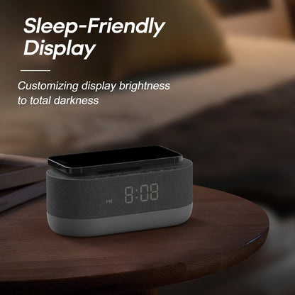 Wireless Charging Alarm Clock with Bluetooth Speaker