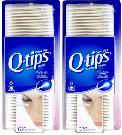 2 x Q-tips Cotton Swabs, 625 ct