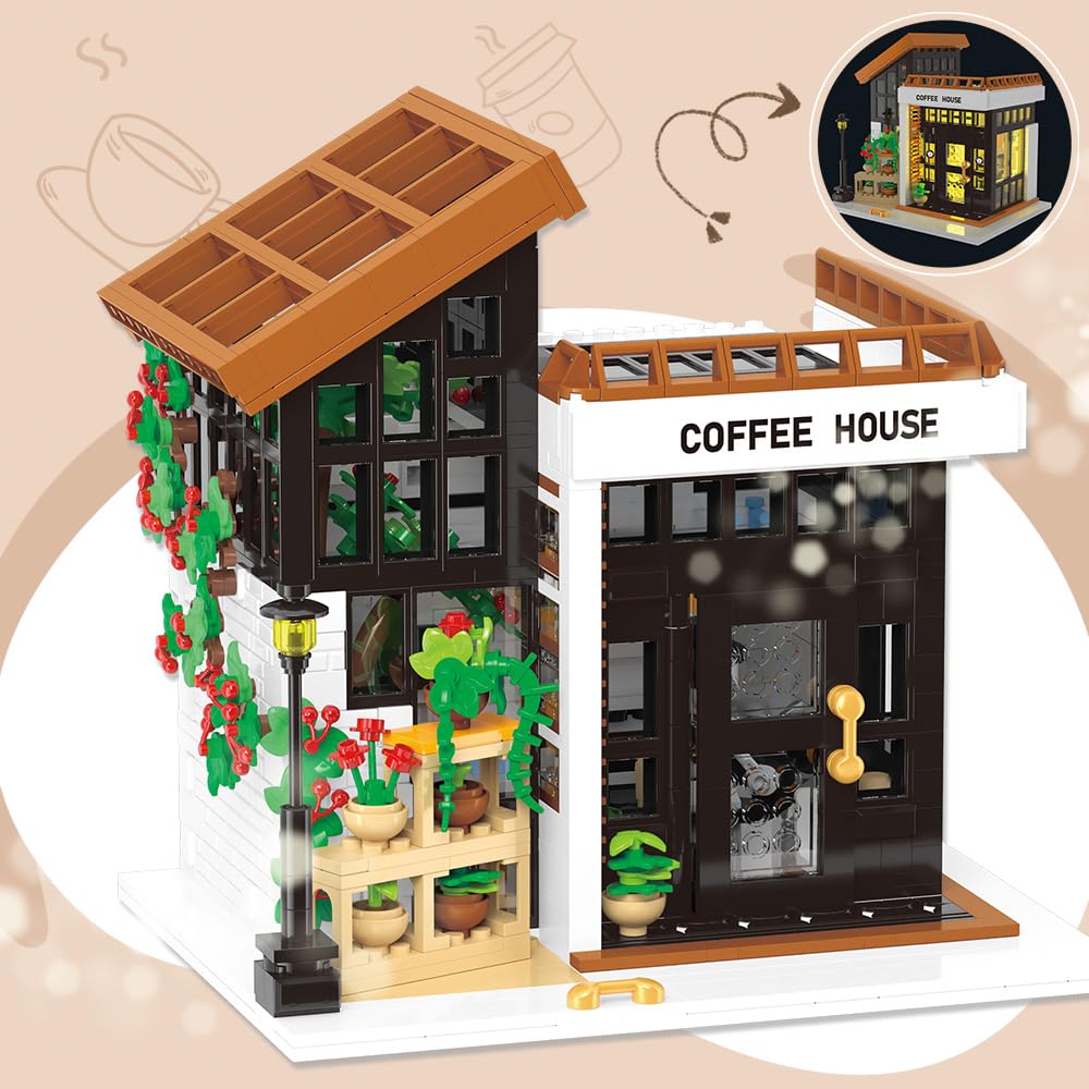 City Cafe Modular Building Toy Set with LED