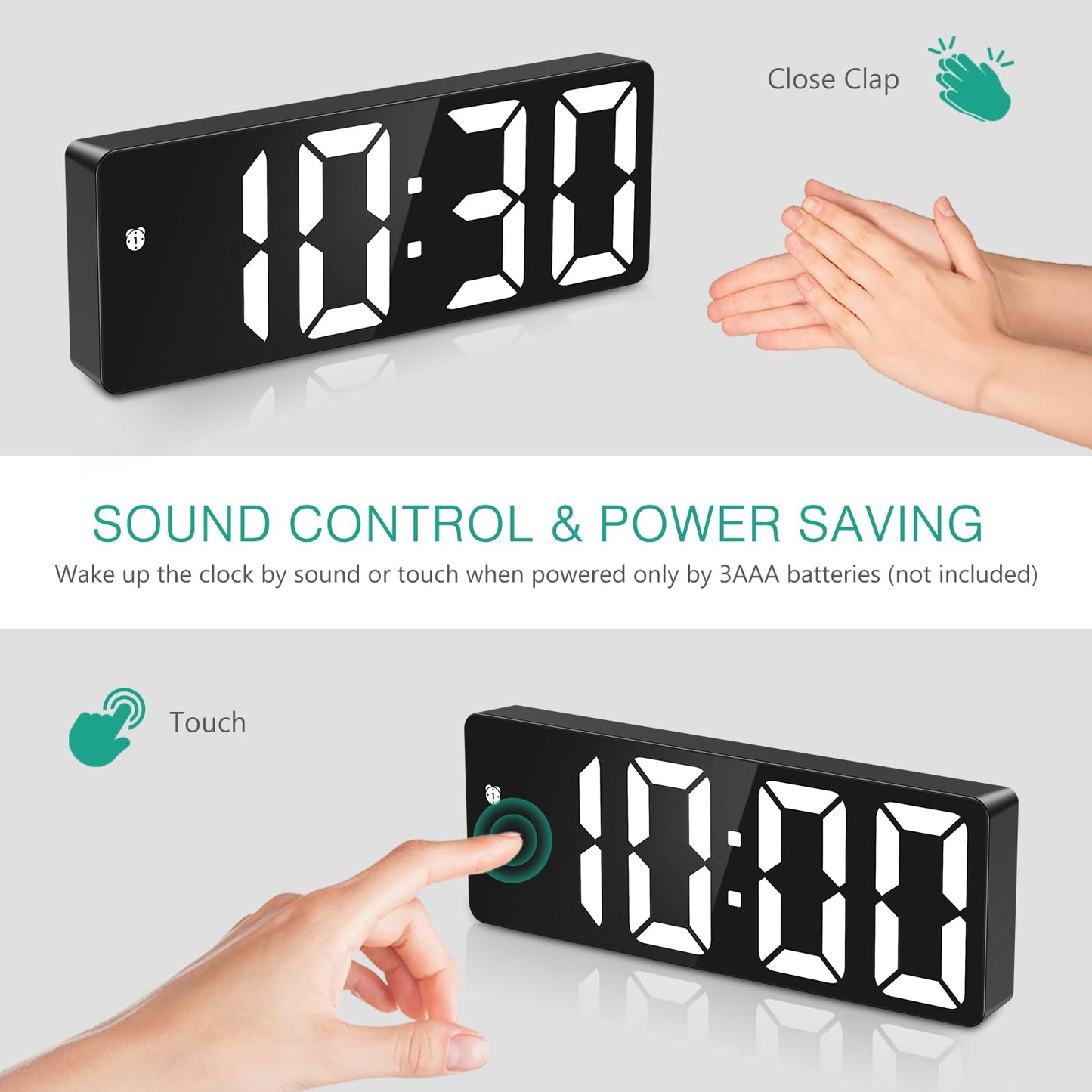 ORIA LED Alarm Clock with USB and Snooze
