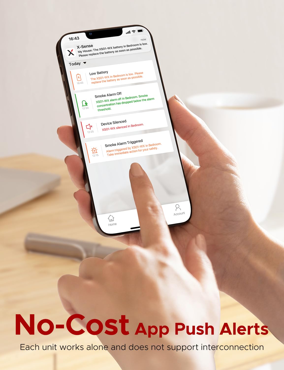 X-Sense Wi-Fi Smart Smoke Detector with Alerts