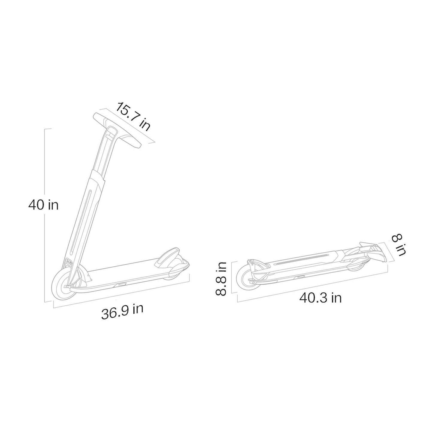 Segway Ninebot Air T15 Electric Kick Scooter, Lightweight and Portable, Innovative Step-Control, White