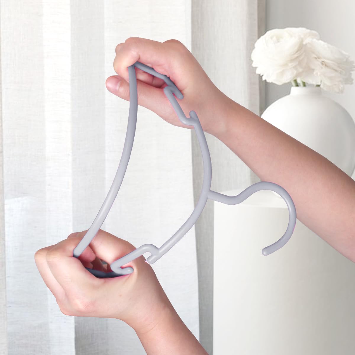Plastic Baby Clothes Hangers - Kids Hangers for Closet Baby Hangers for Boys and Girls Closet Gray Child Hanger for Clothing Pants Coats 60 Pack
