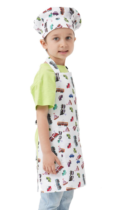 Kids Apron and Chef Hat Set for Cooking