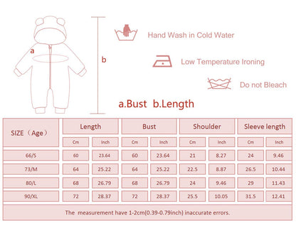 Happy Cherry Baby Hooded Puffer Jacket Jumpsuit Long Sleeve Romper Winter Snowsuit Coat Zipper One-Piece Outwear Down Coats 18-24 Months Black