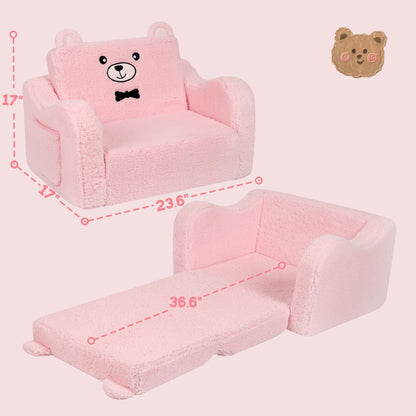2-in-1 Toddler Convertible Sofa Lounger for Kids