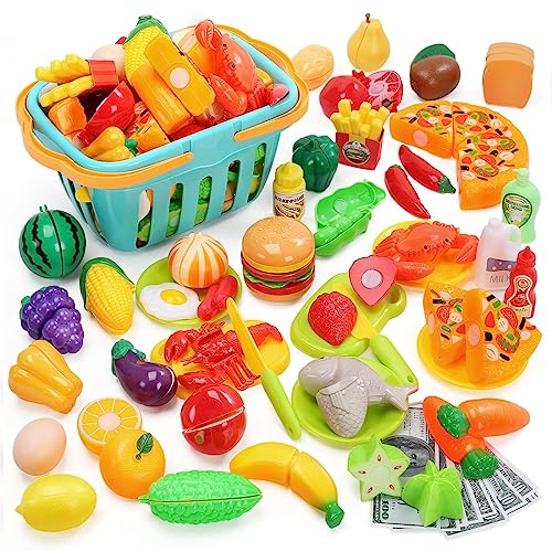 100 Piece Play Food Set for Kids Kitchen