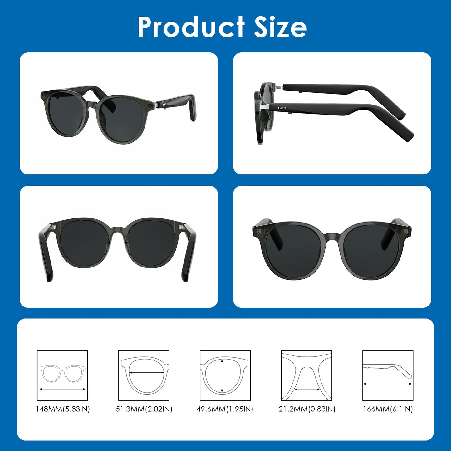 Smart Bluetooth Sunglasses with AI Translator