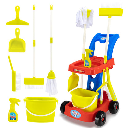Kids Cleaning Toy Set with Cart for Toddlers