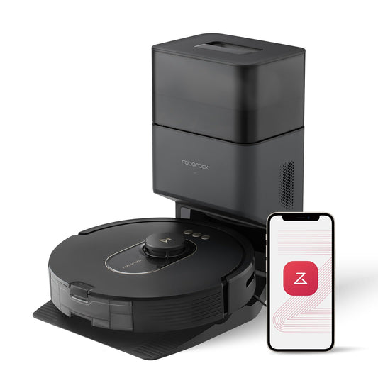 roborock Q5 DuoRoller+ Robot Vacuum with Self-Empty Dock, 5500 Pa Suction, DuoRoller Brush, Hands-Free Cleaning for up to 7 Weeks, PreciSense LiDAR Navigation, Multi-Floor Mapping, App & Voice Control