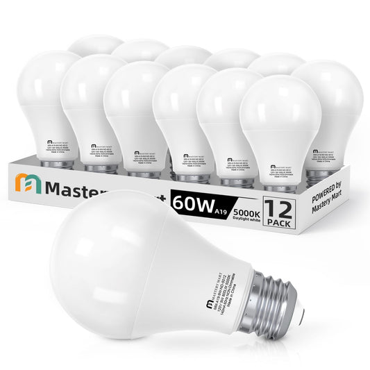 MASTERY MART 12 Pack LED Light Bulbs 60W