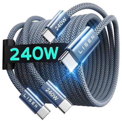 2 Pack 240W USB C to USB C Cable 6.6FT