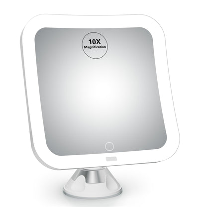 10x Magnifying Lighted Makeup Mirror with Suction Base