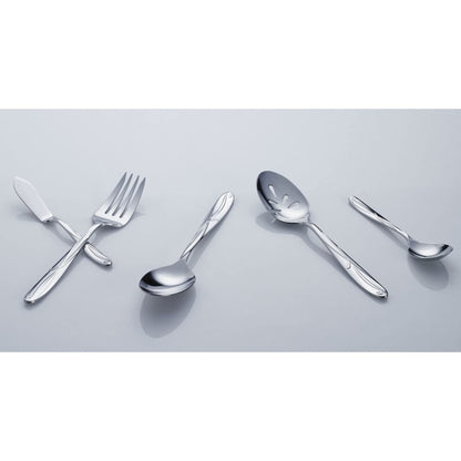 Mikasa Cocoa Blossom 18/10 Stainless Steel Flatware Hostess Serving Utensil, 65 Piece Set, Silver