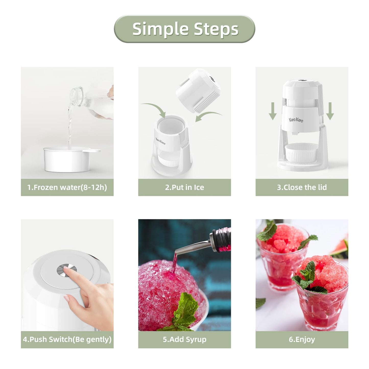 Kero Kero Snow Cone Machine with Adjustable Blade