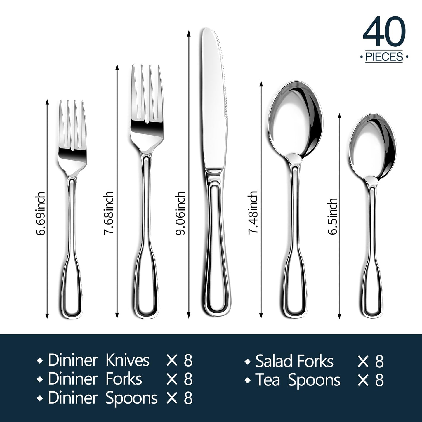 Nice Kitchen Silverware Set for 8