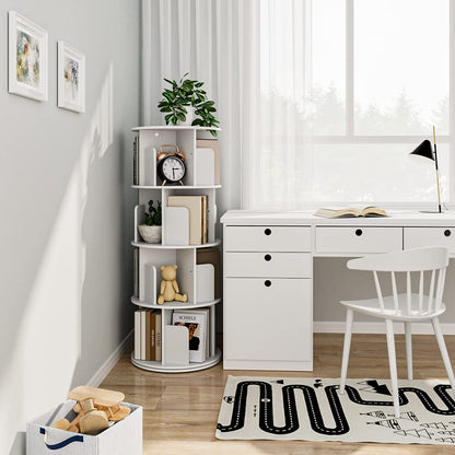 360° Rotating Bookshelf Organizer for Small Spaces