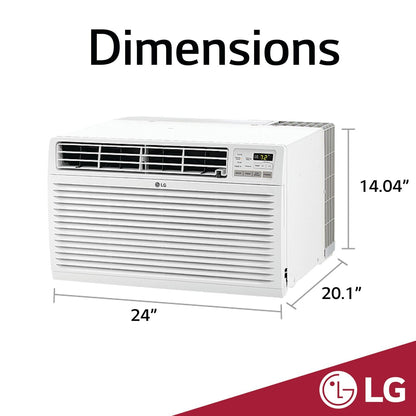 LG 7,800 Air Conditioner, 115V, Rooms up to 330 Sq. Ft, Perfect for Bedroom or Office, Wall Mounted AC Unit with Remote and 3 Cool & Fan Speeds, White, 8000 BTU