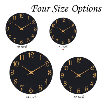 Silent 8-Inch Modern Wall Clock for Home Decor
