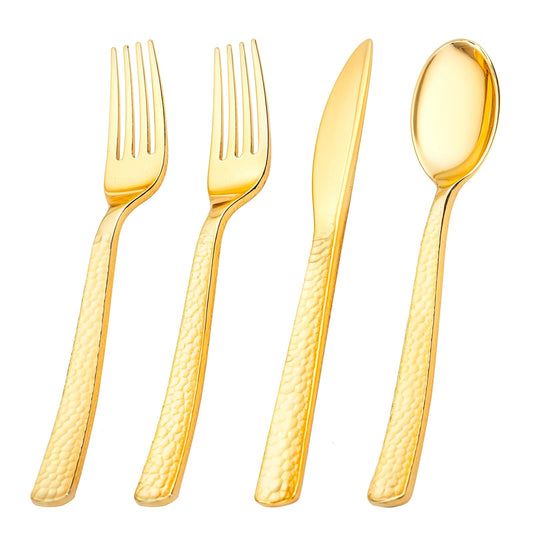 400PCS Gold Disposable Utensil Set