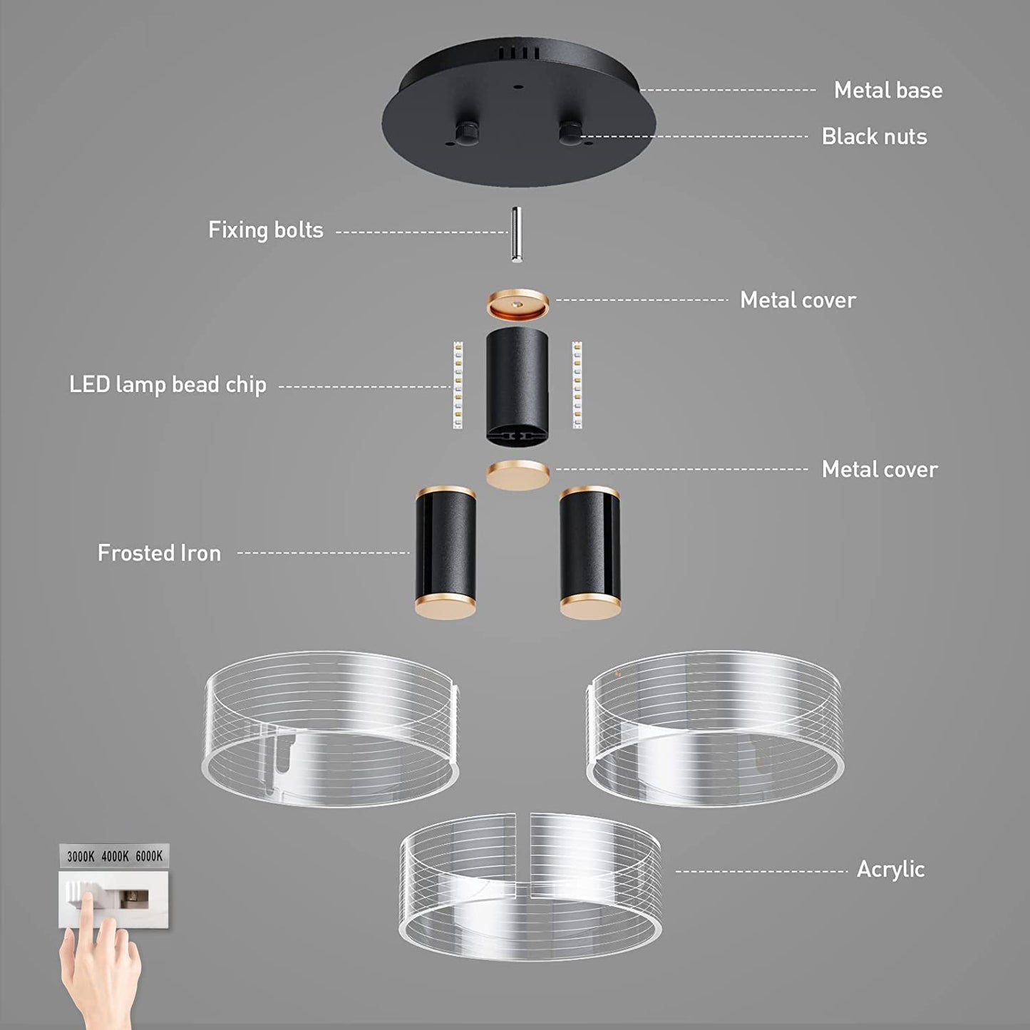 Dimming Flush Mount LED Ceiling Light 30W