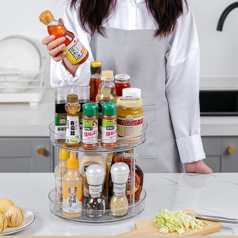 2 Pack Rotating Spice Rack Organizer