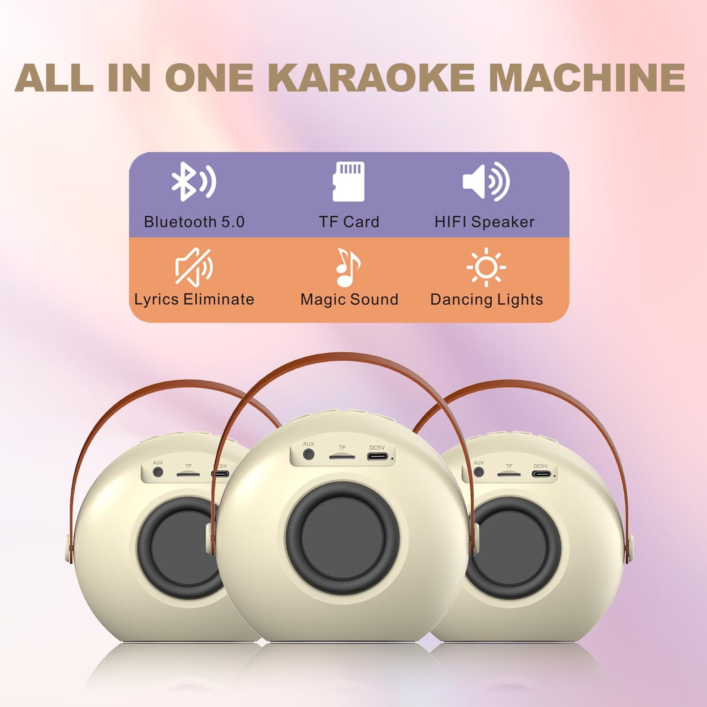 Kids Karaoke Machine with Wireless Microphone
