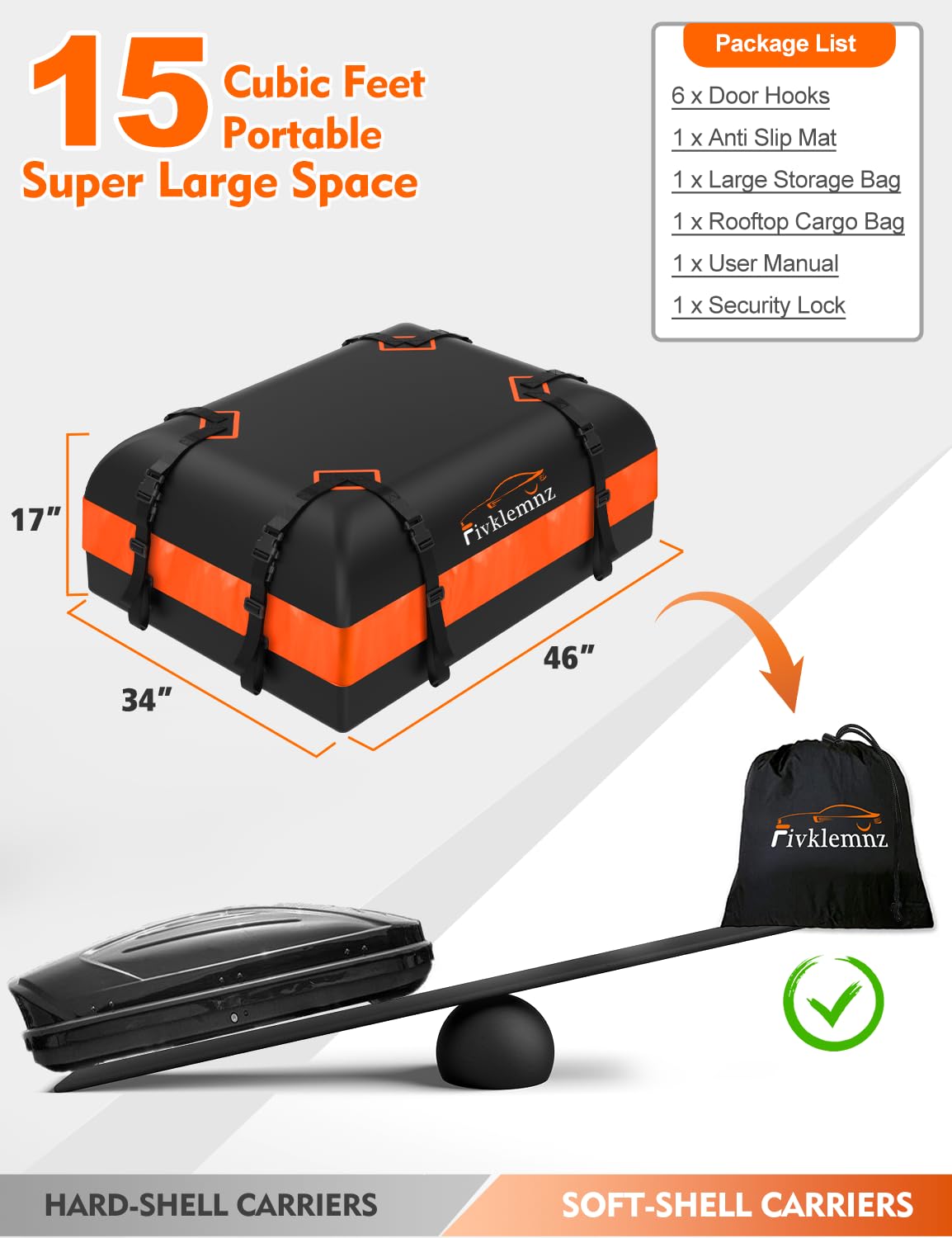 Rooftop Cargo Carrier Bag by FIVKLEMNZ