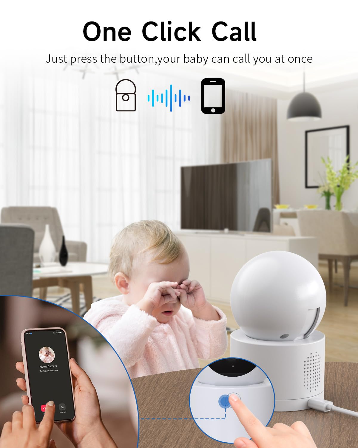 2K Pan/Tilt Security Camera with 2-Way Talk