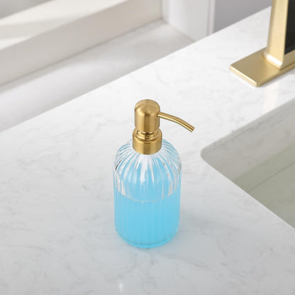 Gold Glass Soap Dispenser with Antique Design