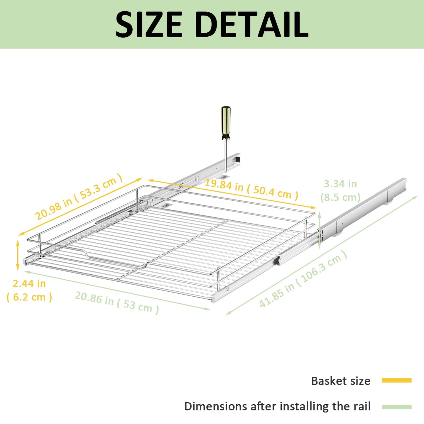 AHNR Pull Out Cabinet Organizer, Heavy Duty Cabinet Pull Out Shelves, Slide Out Cabinet Organizer Storage for Home, Pull Out Drawers for Kitchen Cabinets,20”W*21”D