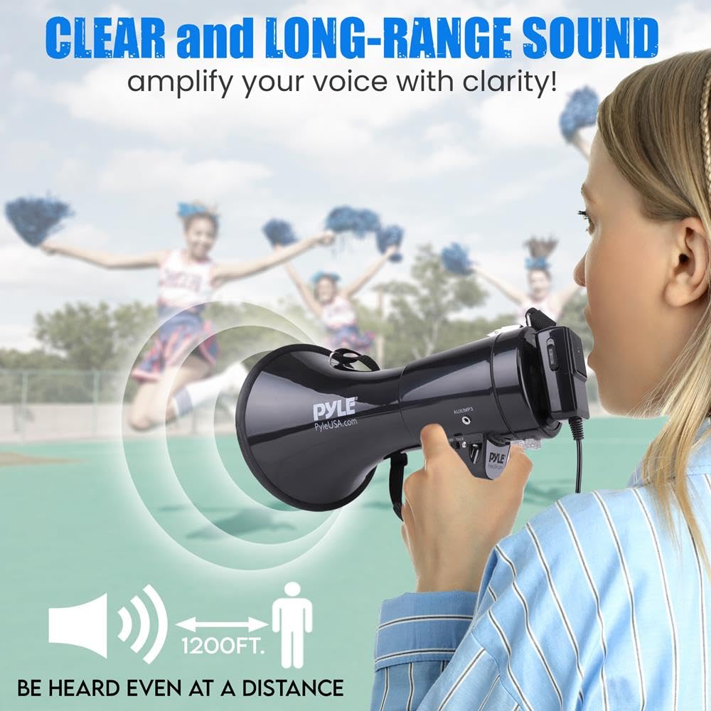 Pyle 50W Megaphone with Siren and Volume Control