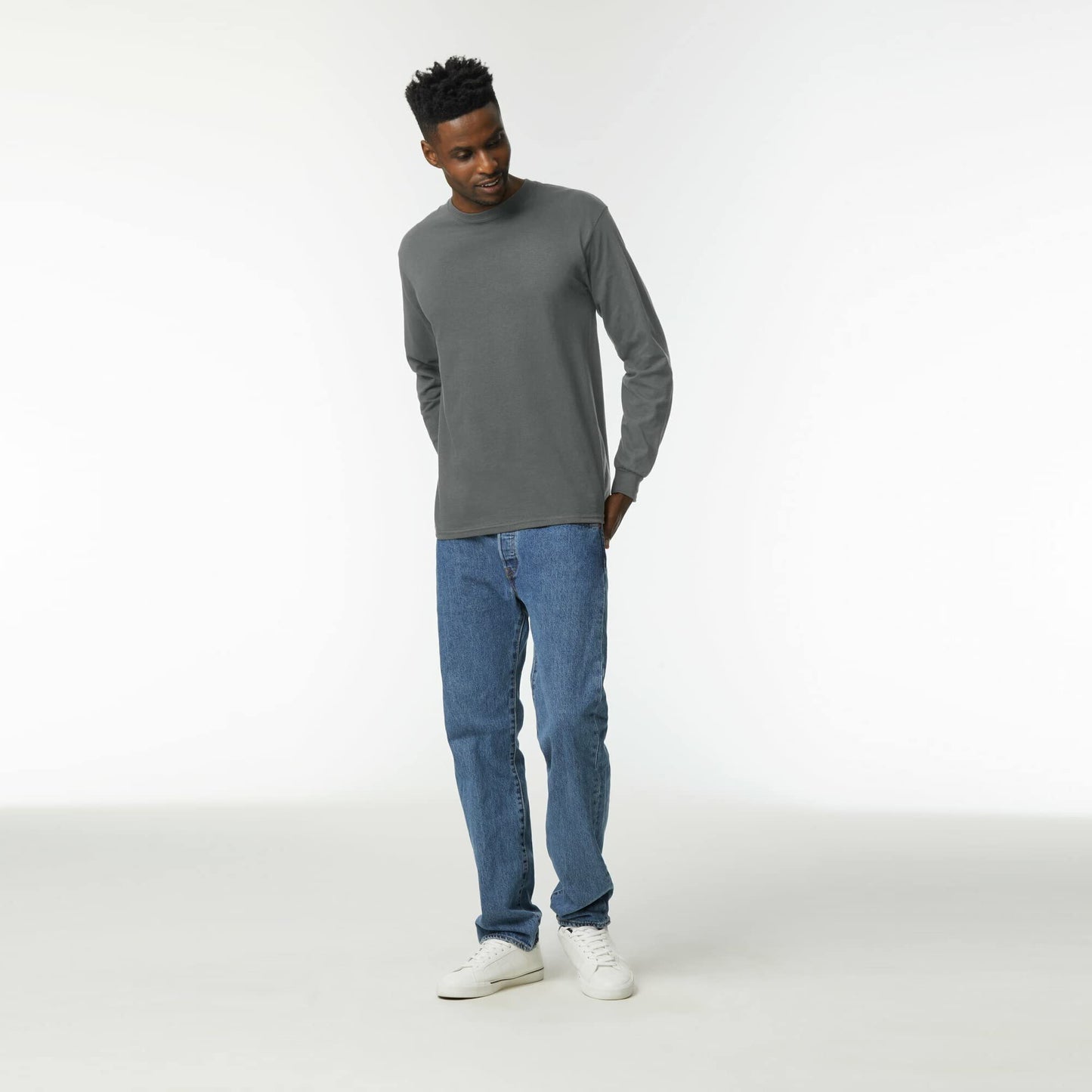 Gildan Men's Ultra Cotton Long Sleeve T-Shirt, Style G2400, Multipack, White (3-Pack), Medium