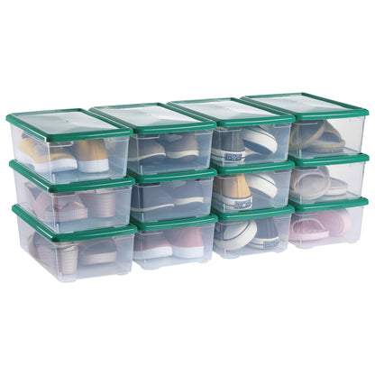 OMNISAFE 12 Pack Stackable Plastic Storage Boxes