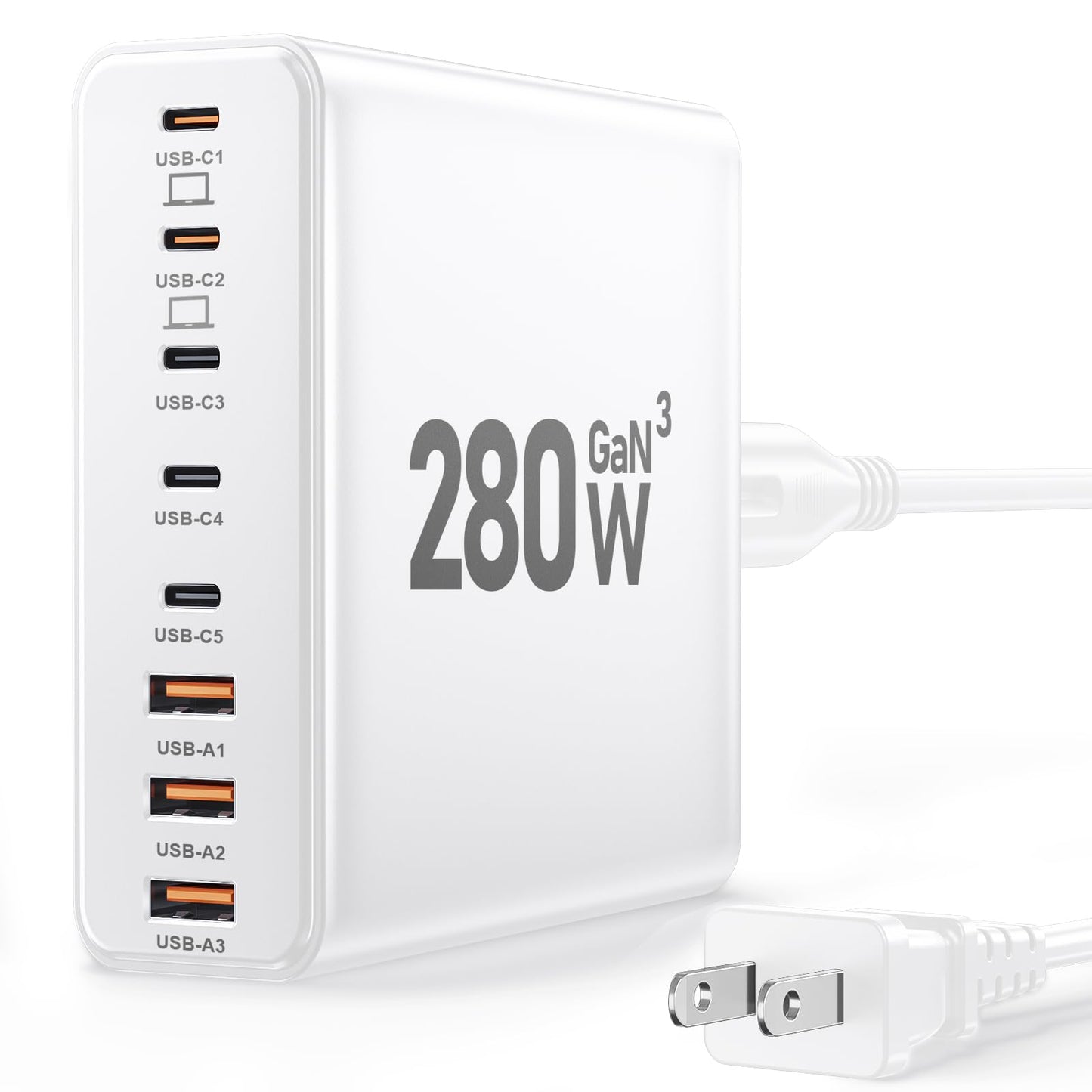 280W 8-Port USB C Charging Station