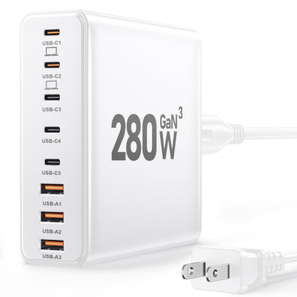 280W 8-Port USB C Charging Station