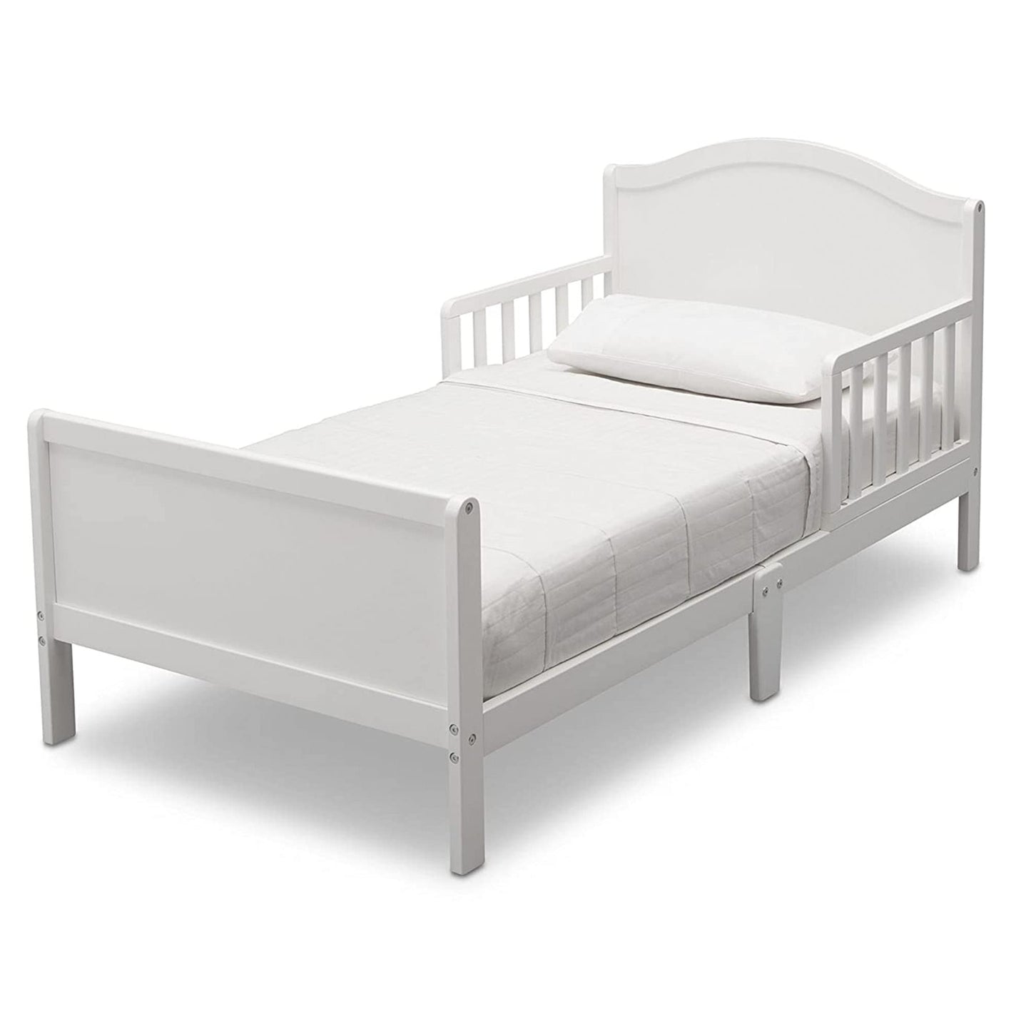 Delta Children Bennett Wood Toddler Bed - Greenguard Gold Certified, Bianca White