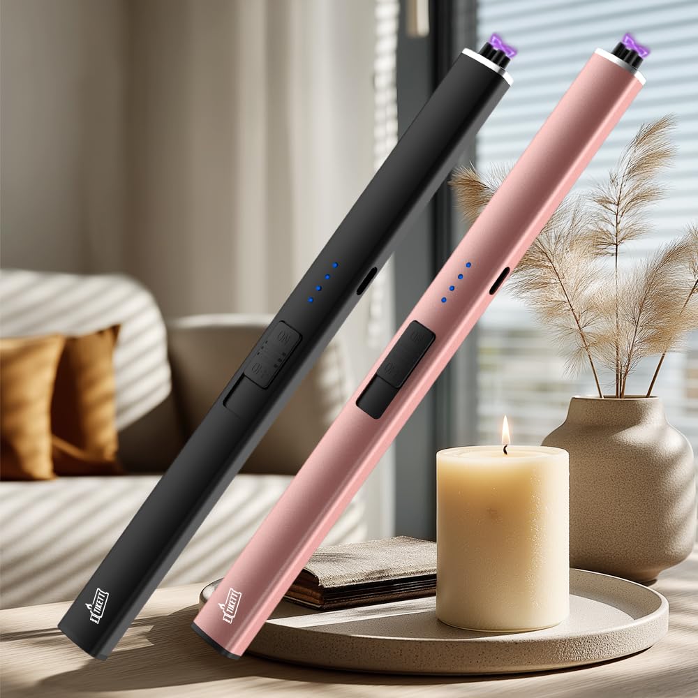2 Pack USB Rechargeable Windproof Candle Lighters