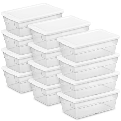Sterilite 12-Pack Stackable Storage Bins, 6 Quart