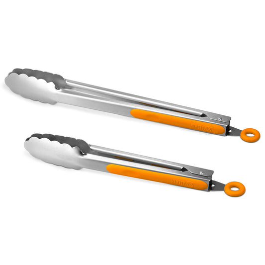 Stainless Steel Kitchen Tongs Set, 9" & 12"