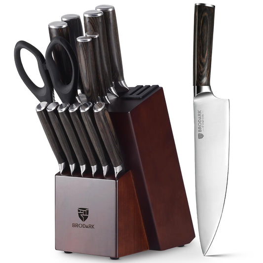 Ultra Sharp 15-Piece Kitchen Knife Set with Block